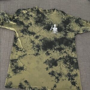 Olive Tie-Dye Skeleton Graphic Tee